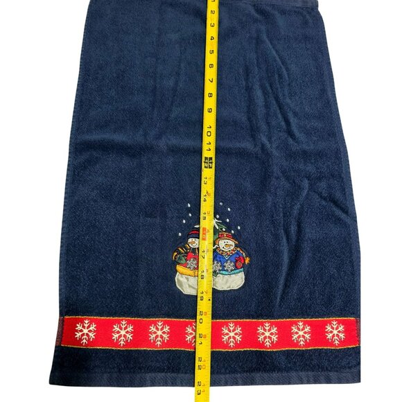 2 VTG Christmas Snowman Hand Towel Embroidered Snowflakes Tree Holiday Decor JCP - Picture 13 of 13